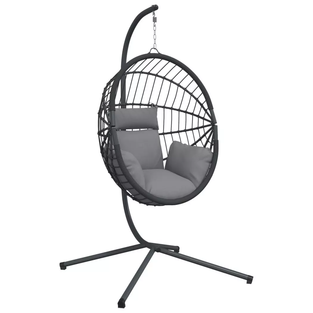 VidaXL - sedia a uovo sospesa Rattan, One Size, Grigio