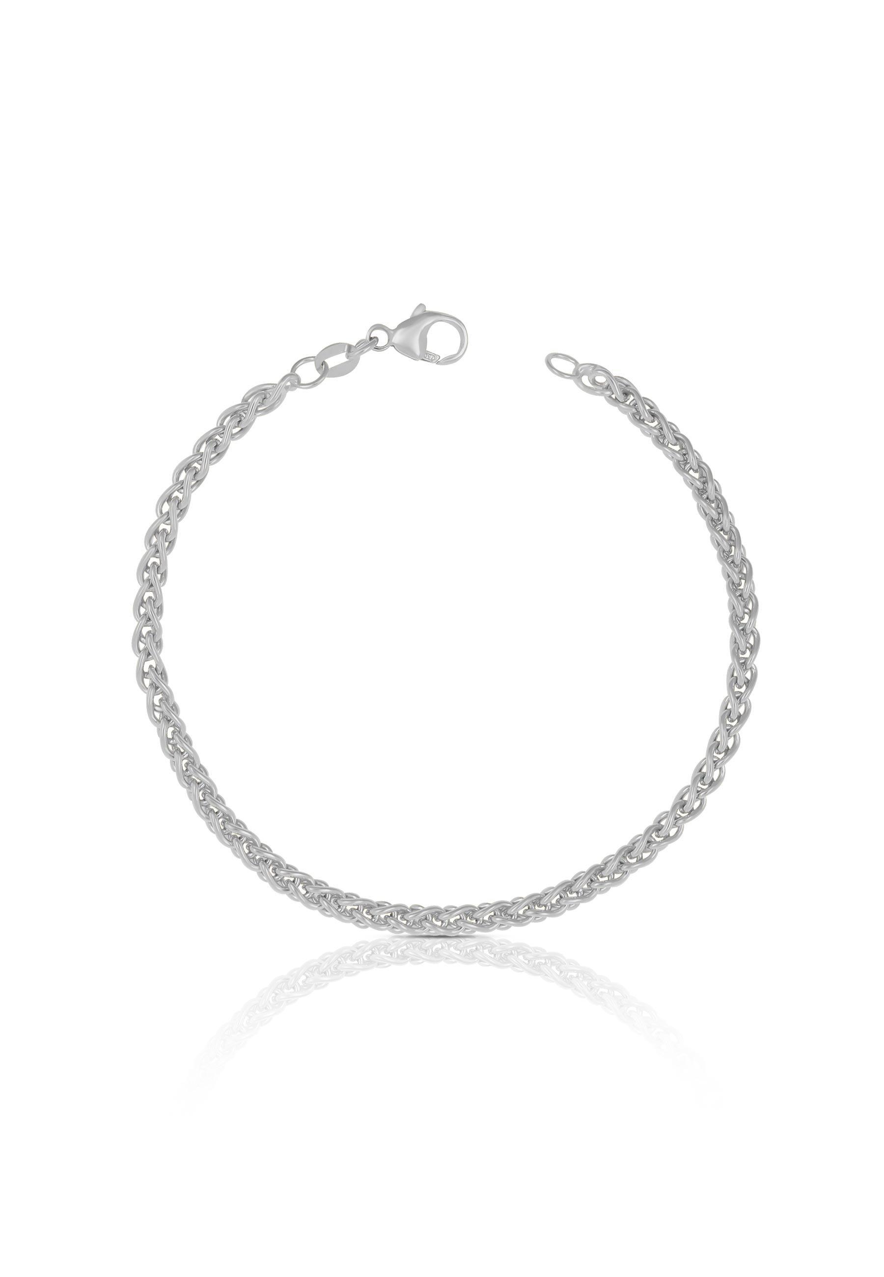 MUAU Schmuck  Bracelet Zopf Weissgold 750, 19cm, 3.3mm 