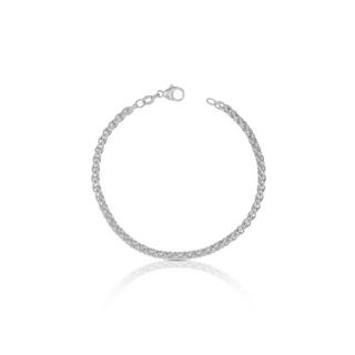 MUAU Schmuck  Bracelet palmier or blanc 750, 19cm, 3,3mm 