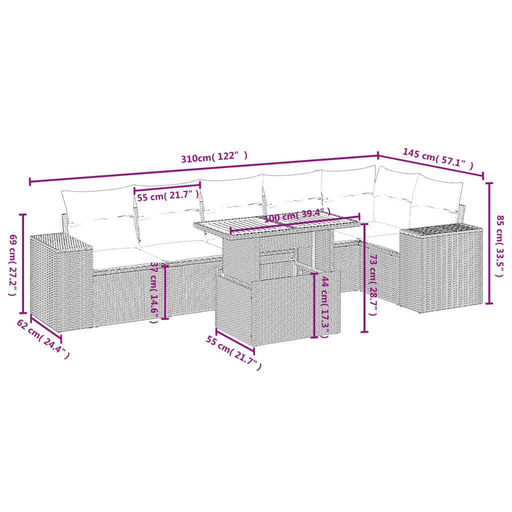 VidaXL set divano da giardino Polirattan  