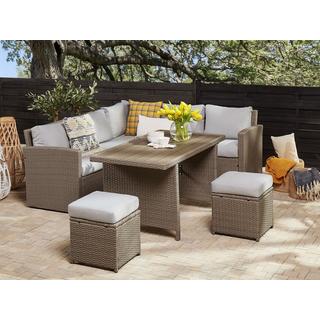 Beliani Lounge Set mit Tisch aus PE Rattan Retro BARDI  