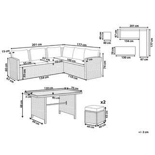 Beliani Lounge Set mit Tisch aus PE Rattan Retro BARDI  