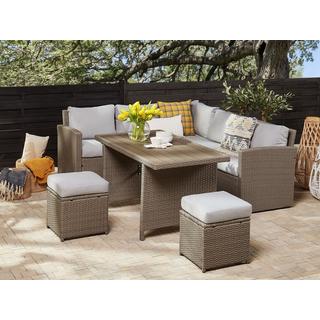 Beliani Lounge Set mit Tisch aus PE Rattan Retro BARDI  