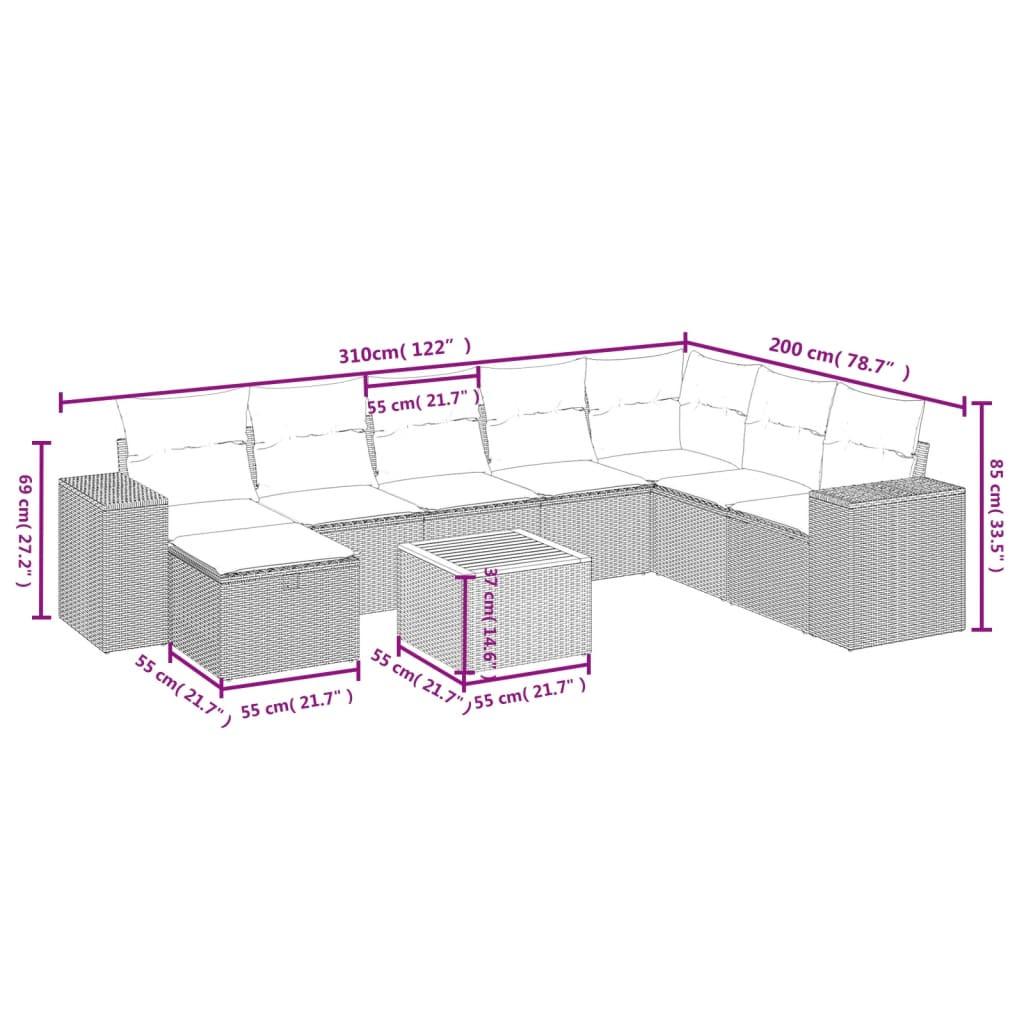 VidaXL set divano da giardino Polirattan  