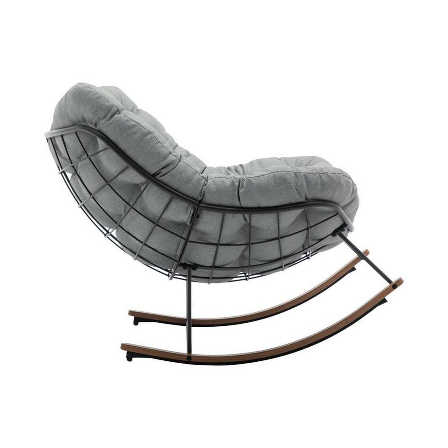 Vente-unique  Gartenschaukelsessel - Stahl - Schwarz &es Kissen - LIZARO von MYLIA 