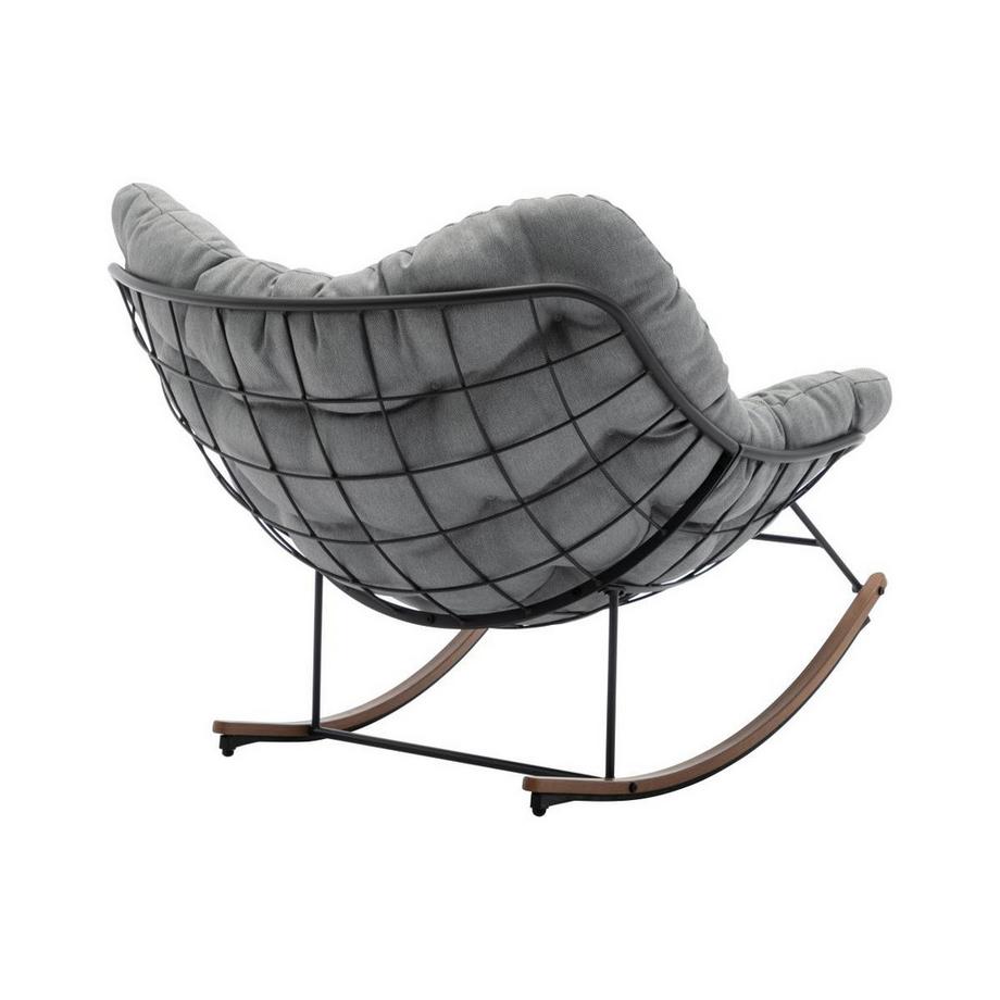 Vente-unique  Gartenschaukelsessel - Stahl - Schwarz &es Kissen - LIZARO von MYLIA 