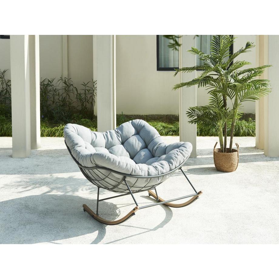 Vente-unique  Gartenschaukelsessel - Stahl - Schwarz &es Kissen - LIZARO von MYLIA 