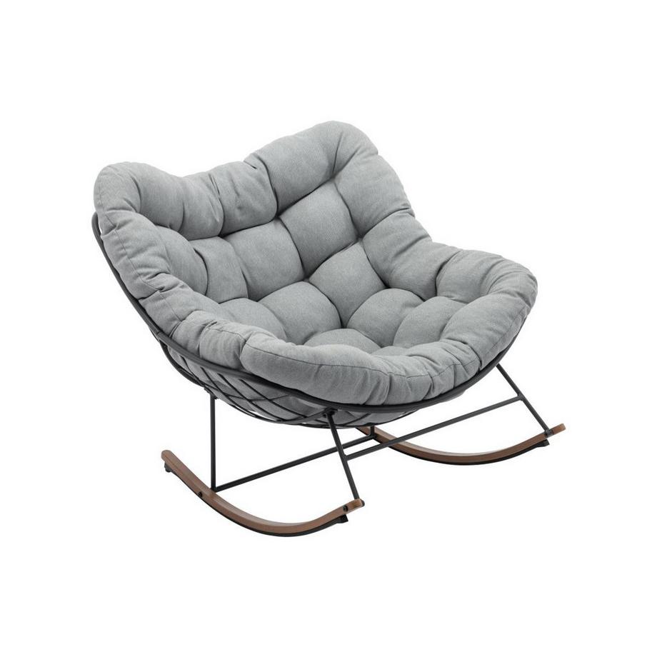 Vente-unique  Gartenschaukelsessel - Stahl - Schwarz &es Kissen - LIZARO von MYLIA 