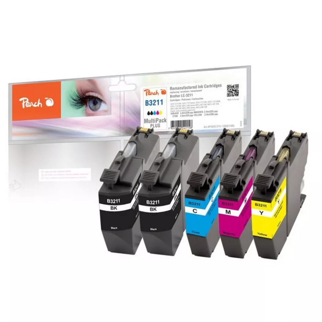 Peach - Brother LC 3211, PEA, Multi Pack Plus, REM, FW, 500 Stück