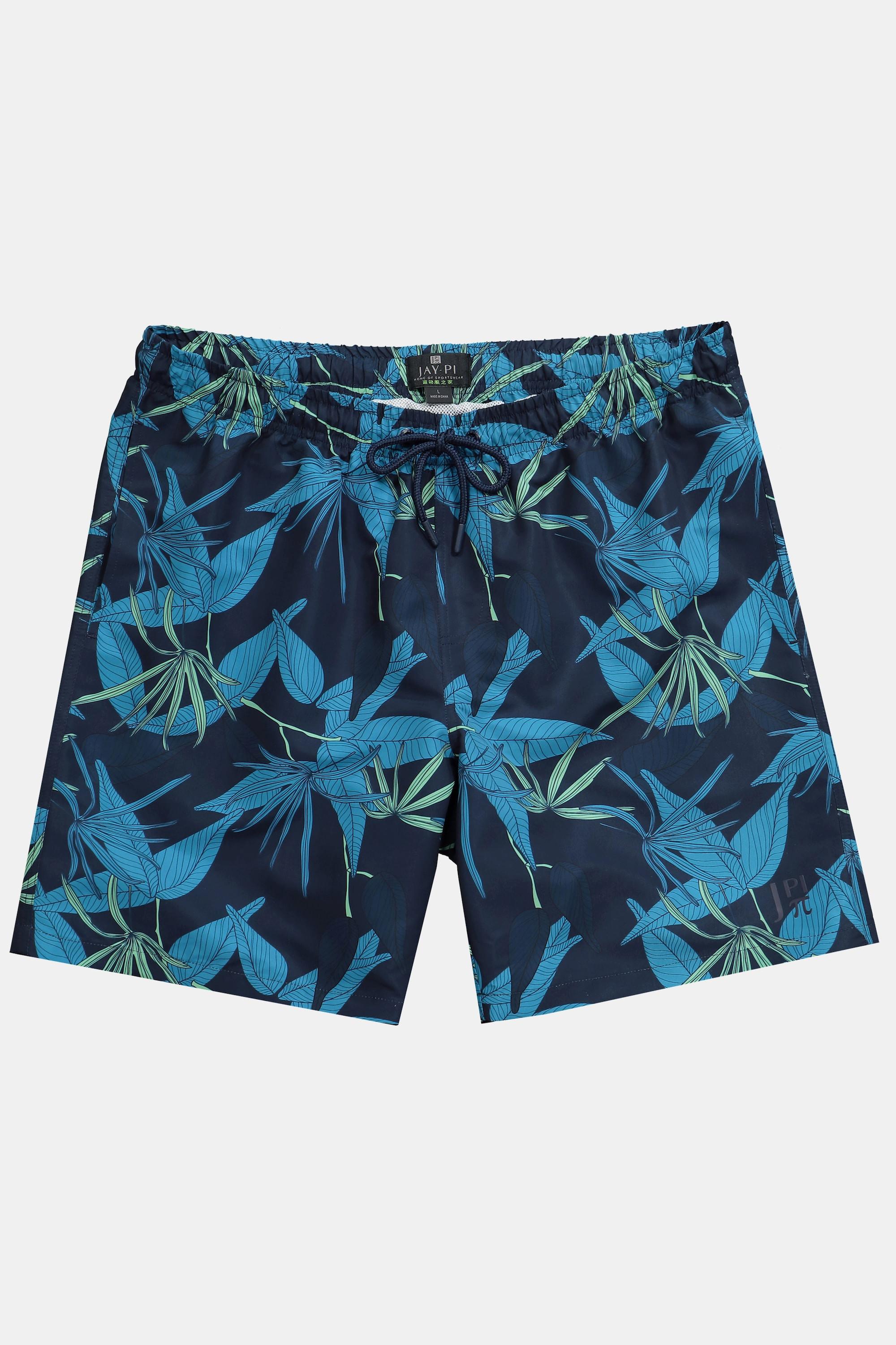 JP1880  Short de bain JAY-PI, collection Beachwear. Taille élastique et imprimé floral - jusqu'au 8 XL 