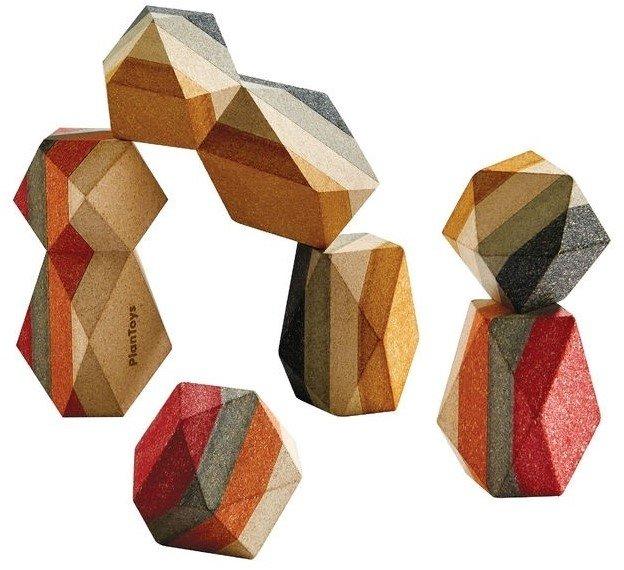 Image of PlanToys Holzspielzeug Geo Stacking Felsen