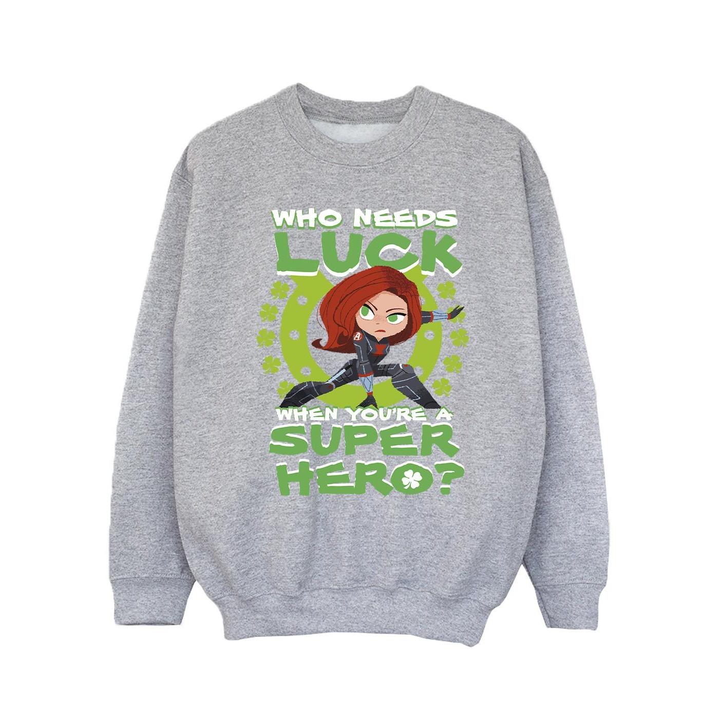 Image of St Patrick's Day Black Widow Luck Sweatshirt Mädchen Grau 116