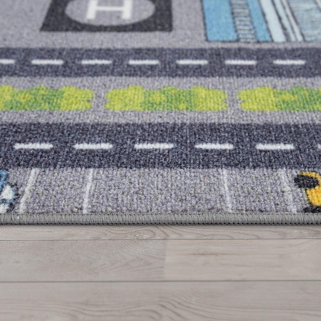 Paco Home Teppich Kinderzimmer Spielteppich Straßen Motiv  