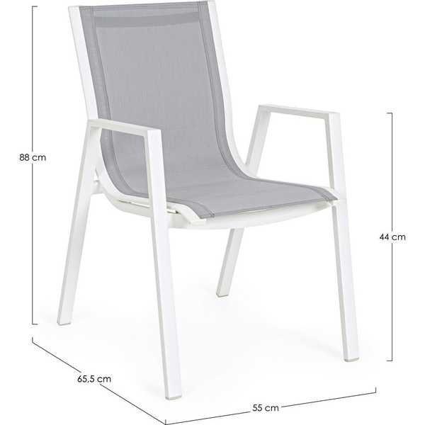 mutoni Fauteuil de jardin Pelagius blanc  