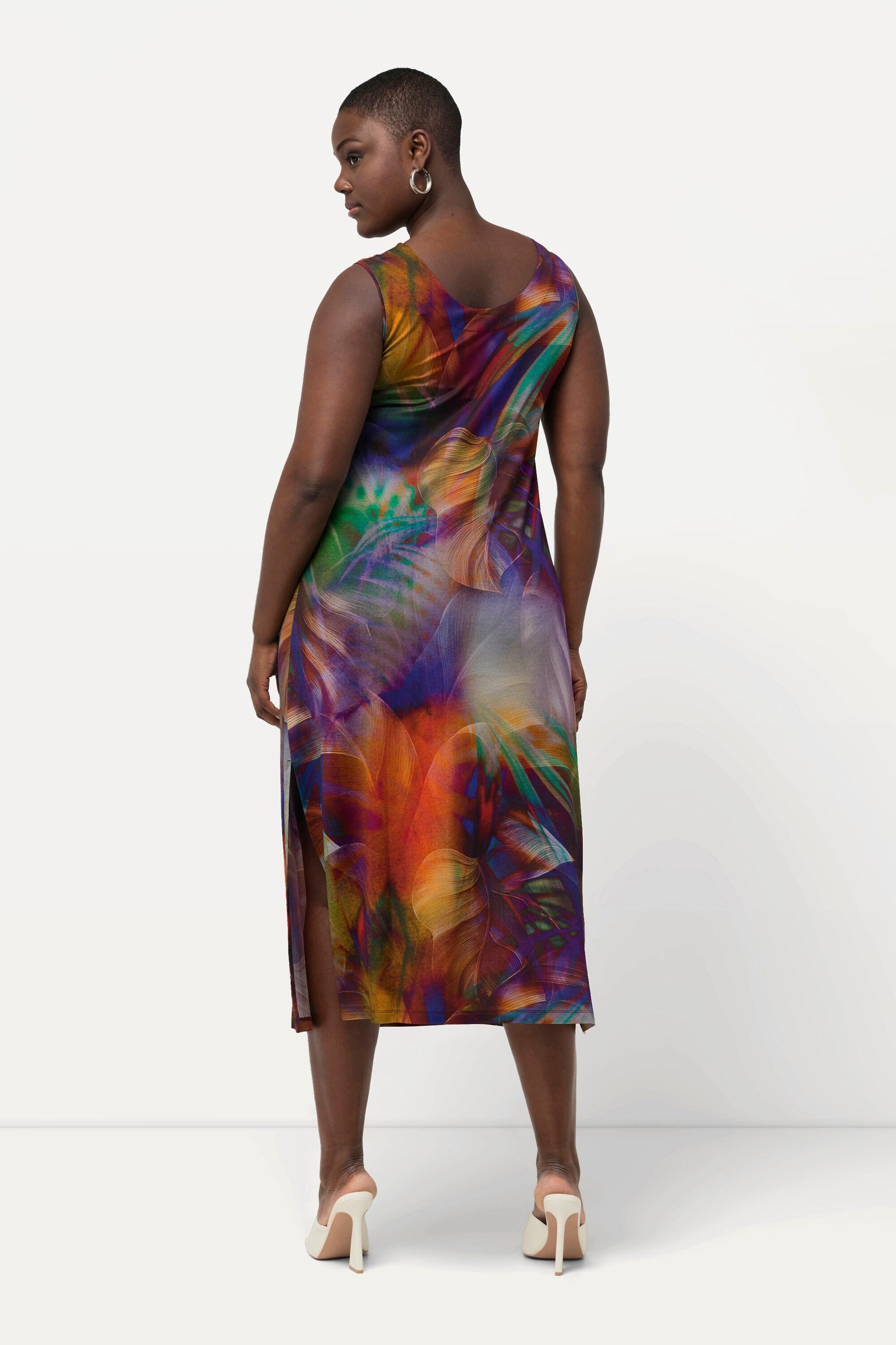 Ulla Popken Abito Midi Slinky Linea A Senza Maniche  