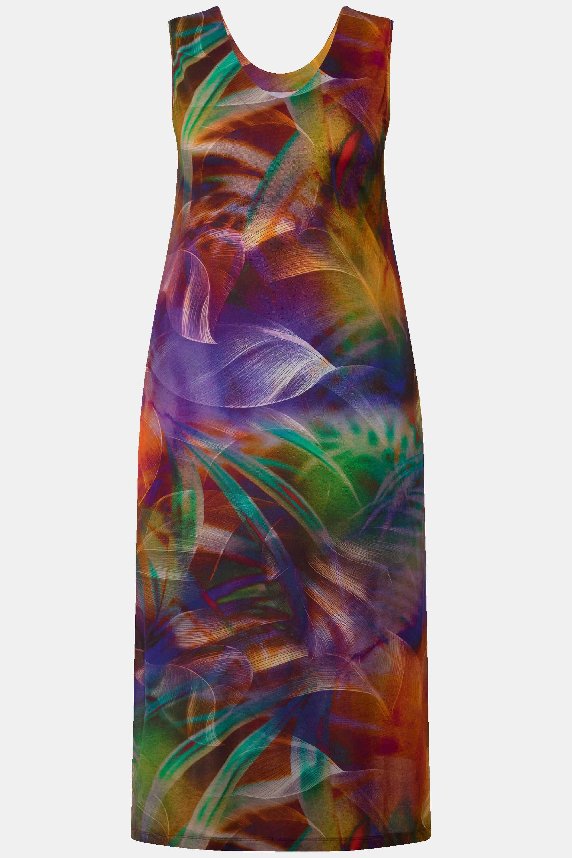 Ulla Popken Abito Midi Slinky Linea A Senza Maniche  