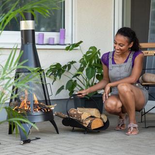 B2X Kaminholzkorb in Schwarz  