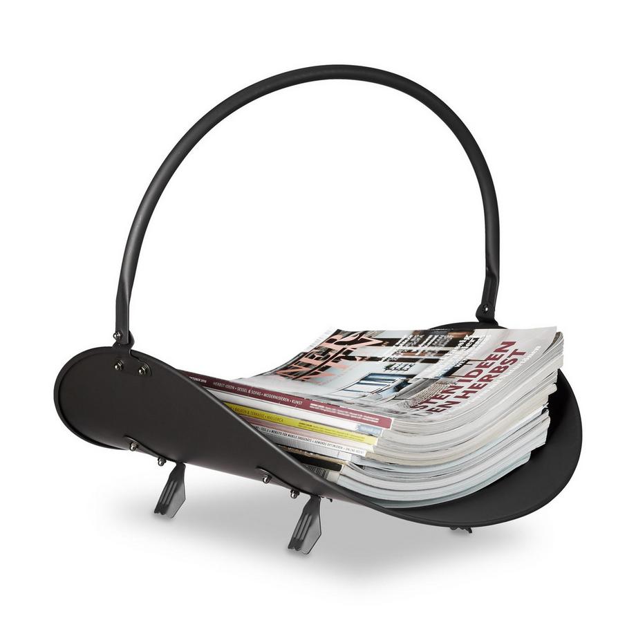 B2X Cesto porta legna nero  