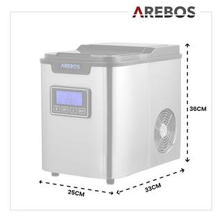Arebos Eiswürfelmaschine Edehlstahl 2,2L LCD Eiswürfelbereiter Icemaker 12 kg/24h  
