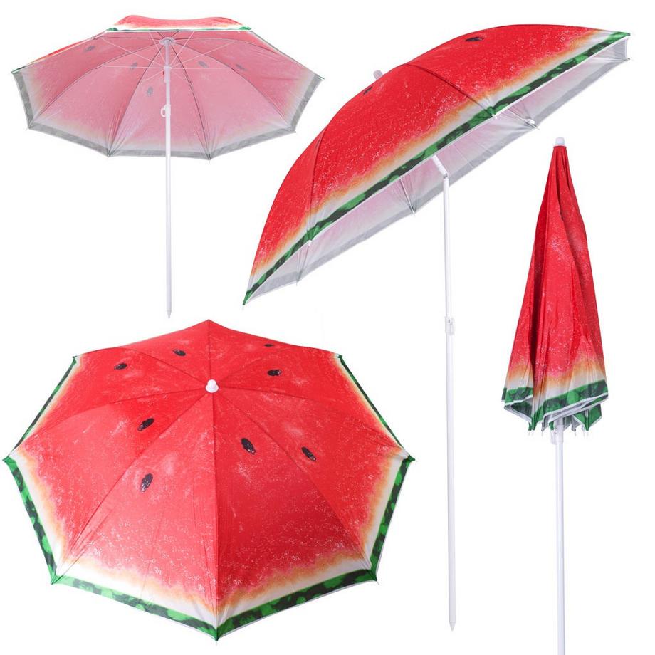 Pricenet Strandgartenschirm verstellbar 150 cm gebrochene Wassermelone  