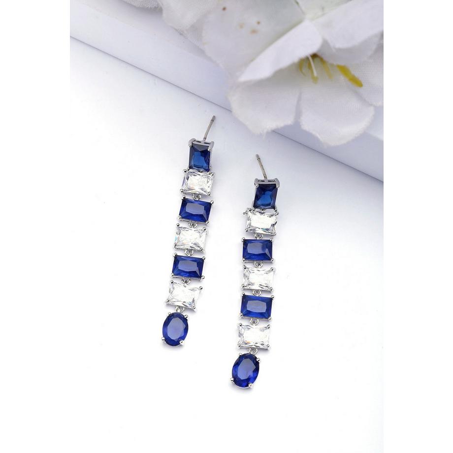 AVANT-GARDE PARIS  Blaues Quadrat-Tropfenohrringe 