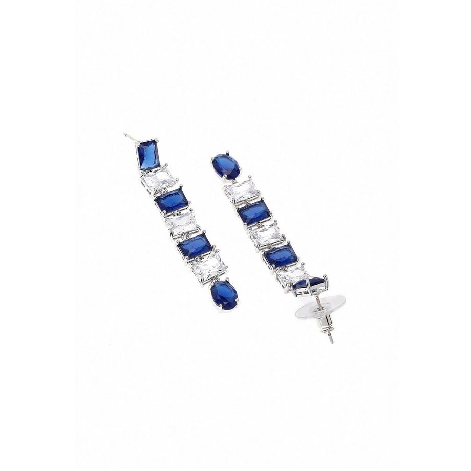 AVANT-GARDE PARIS  Blaues Quadrat-Tropfenohrringe 