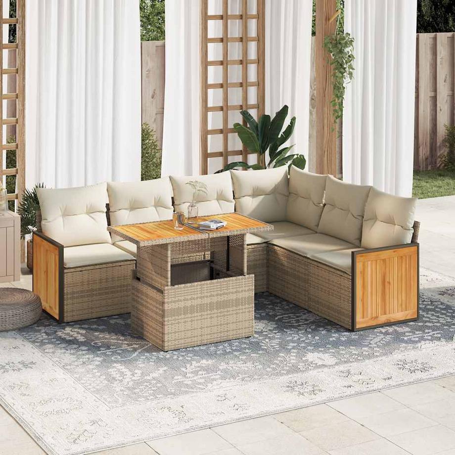 VidaXL Ensemble de canapés de jardin rotin synthétique  