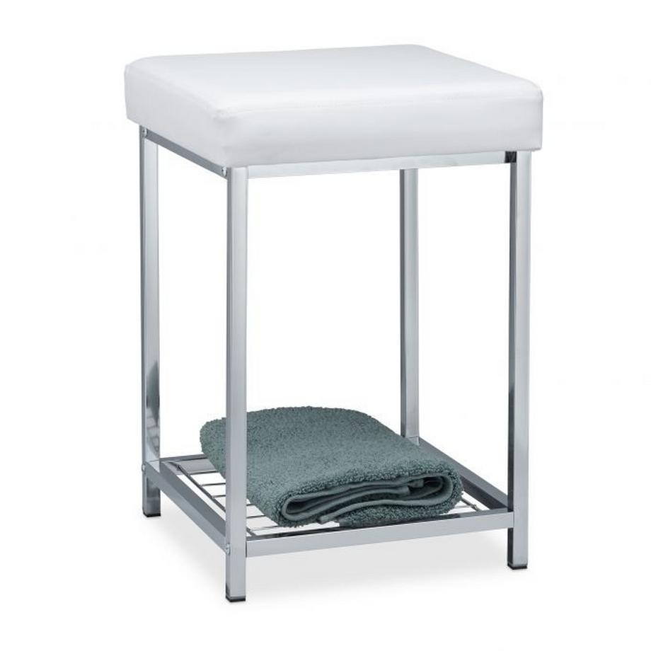 Weißer Hocker mit Stauraum