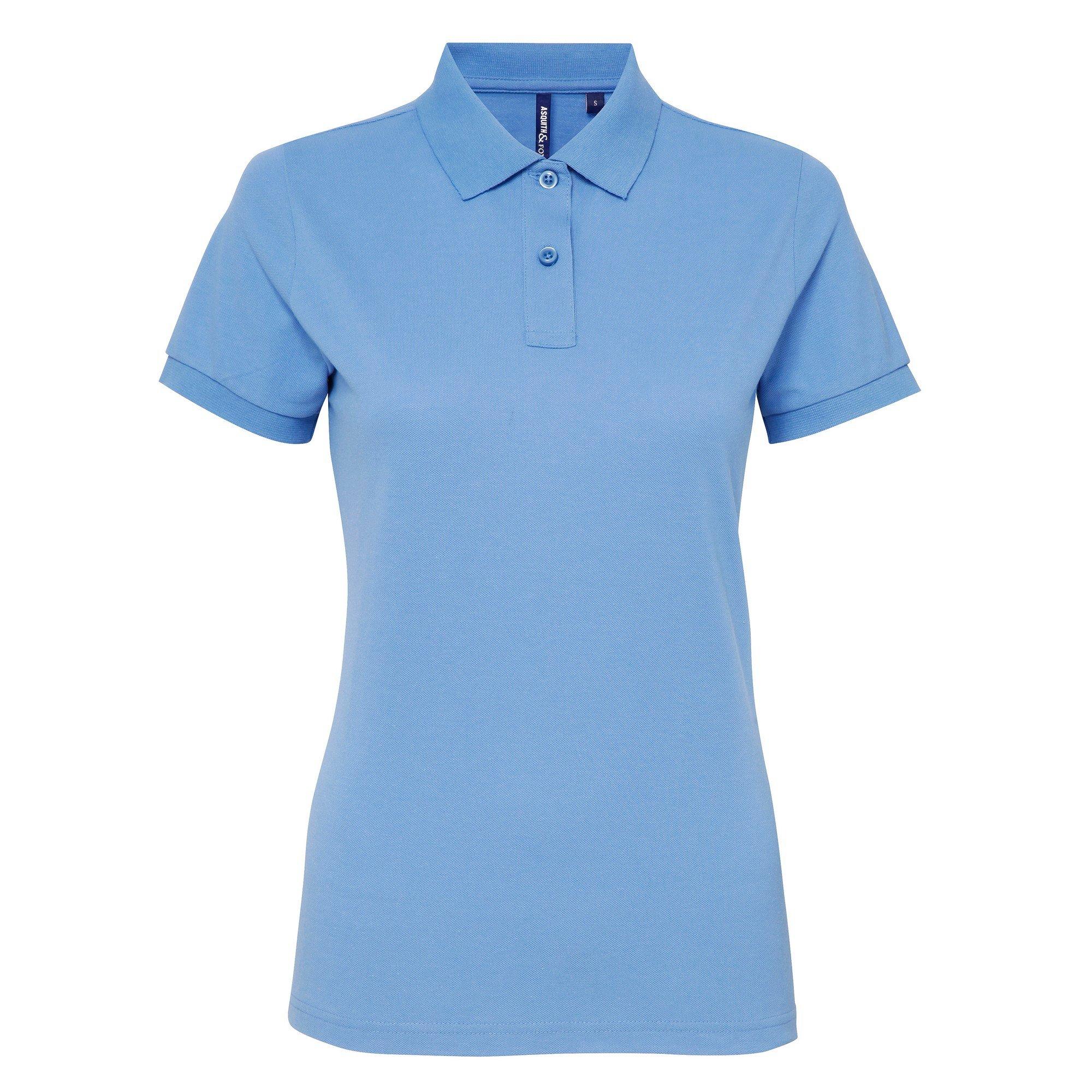 Image of Kurzarm Performance Blend Polo Shirt Damen Kornblumenblau XXL