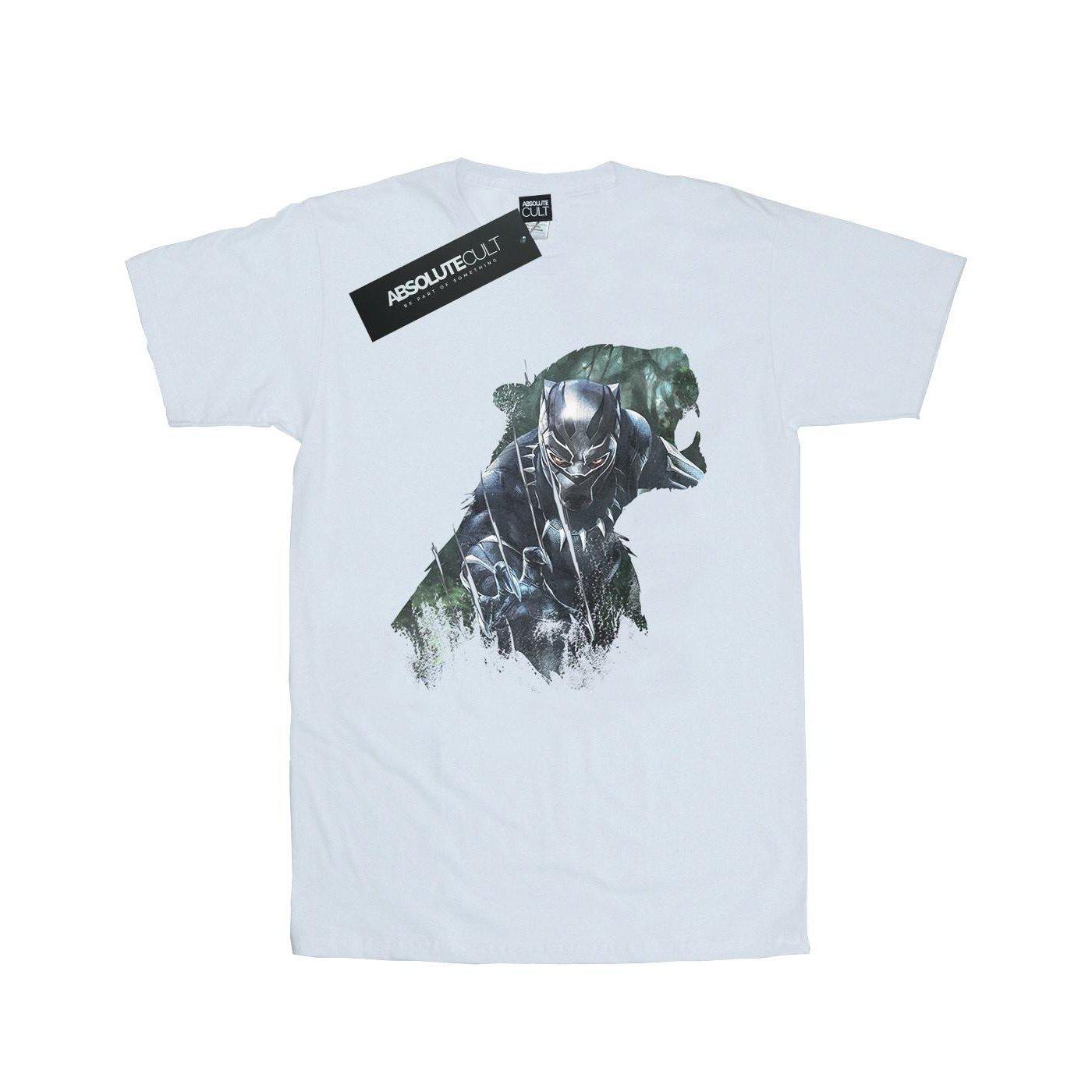Image of Black Panther Wild Silhouette Tshirt Herren Weiss L