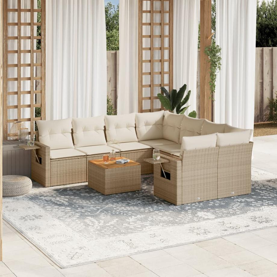 VidaXL Ensemble de canapés de jardin rotin synthétique  
