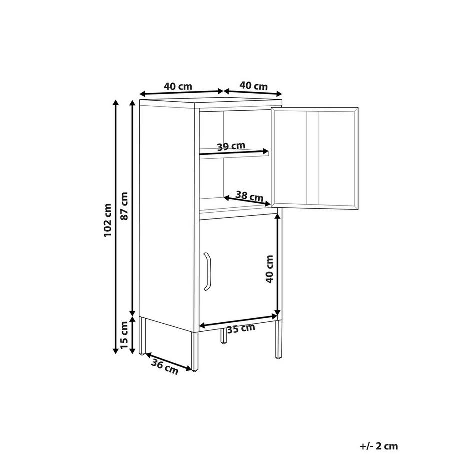 Beliani Meuble de rangement en Acier Moderne HURON  