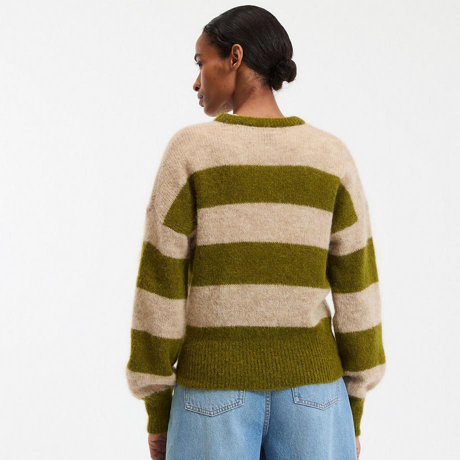 La Redoute Collections Gestreifter Rundhals Strickpullover  