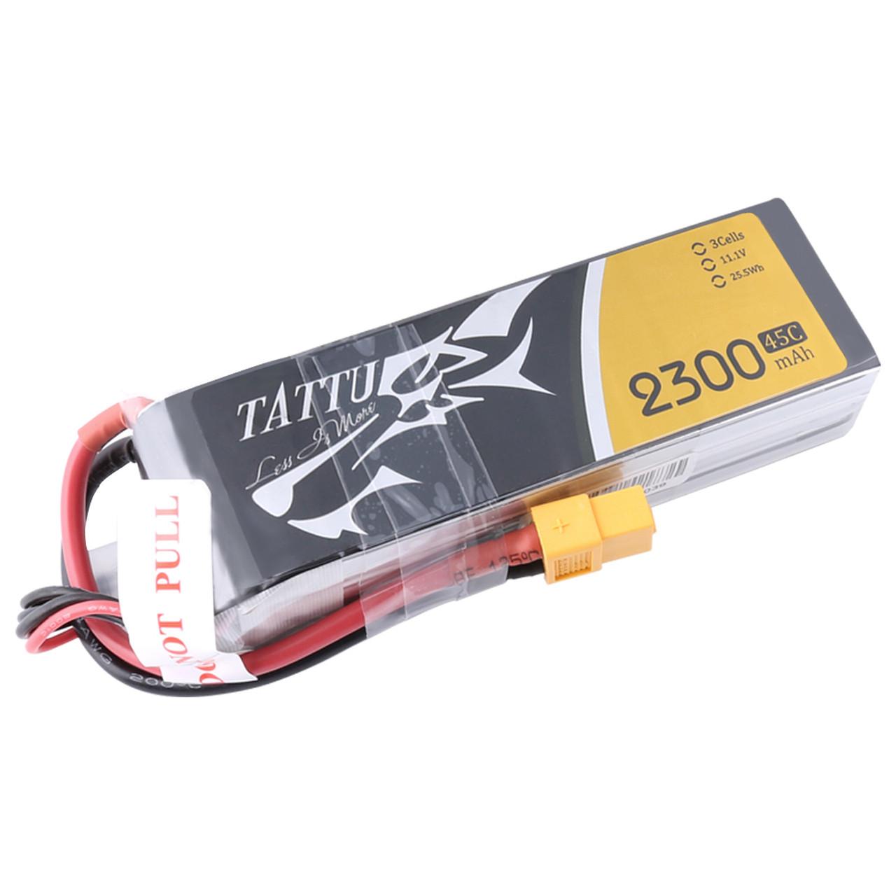 Tattu  Batteria ricaricabile LiPo 11.1 V 2300 mAh Numero di celle: 3 45 C Softcase XT60 