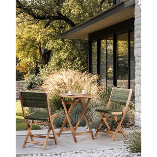 Beliani Lot de 2 chaises de jardin en Acacia Méditerranéen PROSSEDI  