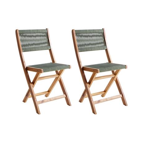 Beliani Lot de 2 chaises de jardin en Acacia Méditerranéen PROSSEDI  