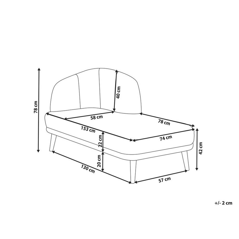 Beliani Chaise longue côté gauche en Tissu Traditionnel TANLAY  