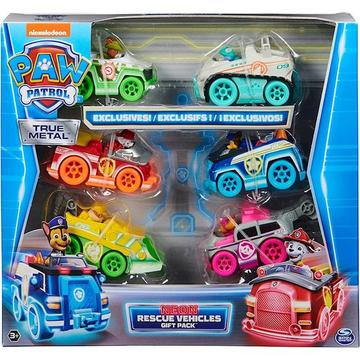 PAW Patrol , Confezione Regalo Macchinine Die-Cast Neon, 6 veicoli in metallo in scala 1:55 inclusi, Giochi per bambini dai 3 anni in su
