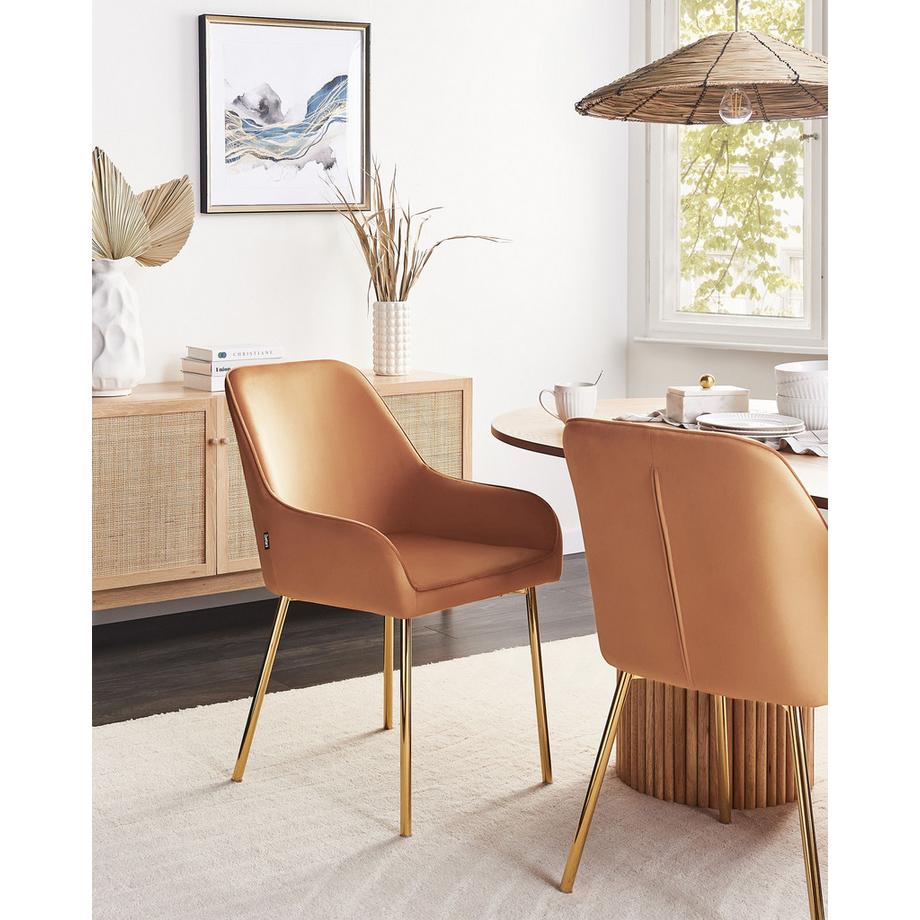 Beliani Set di 2 sedie da pranzo en Velluto Retrò LOVERNA  