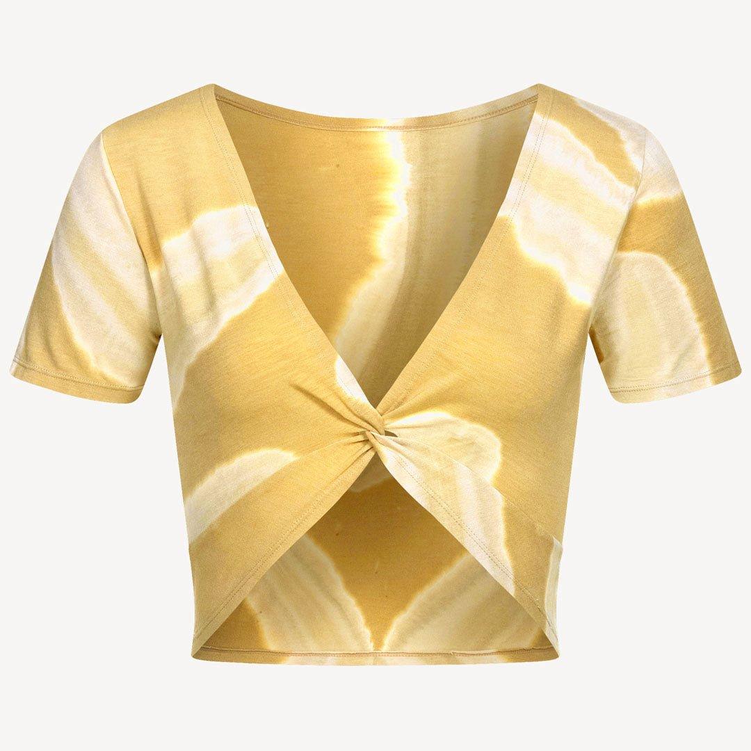 Image of Yoga Crop Top 'claire' Vielseitig Und Feminin Unisex Gelb Pastel ONE SIZE