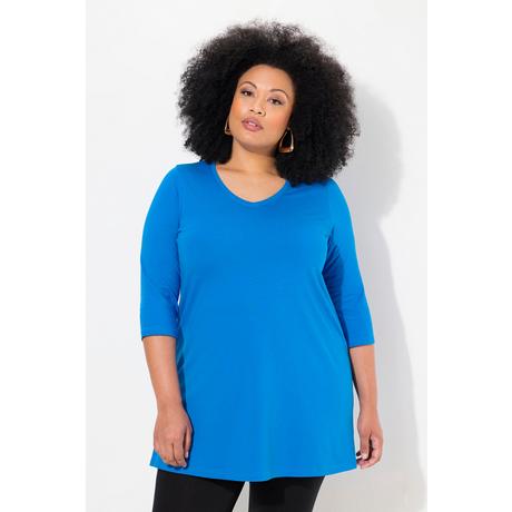 Ulla Popken  Longshirt, A-Linie, V-Ausschnitt, 3/4-Arm 