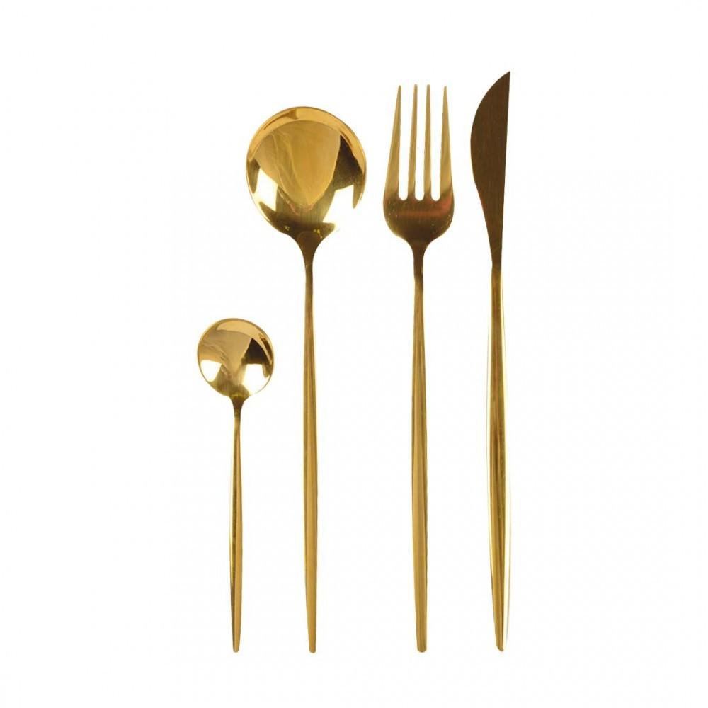 Image of Besteckset 24-teilig glänzendes Gold Besteckset 24-teilig glänzendes Gold