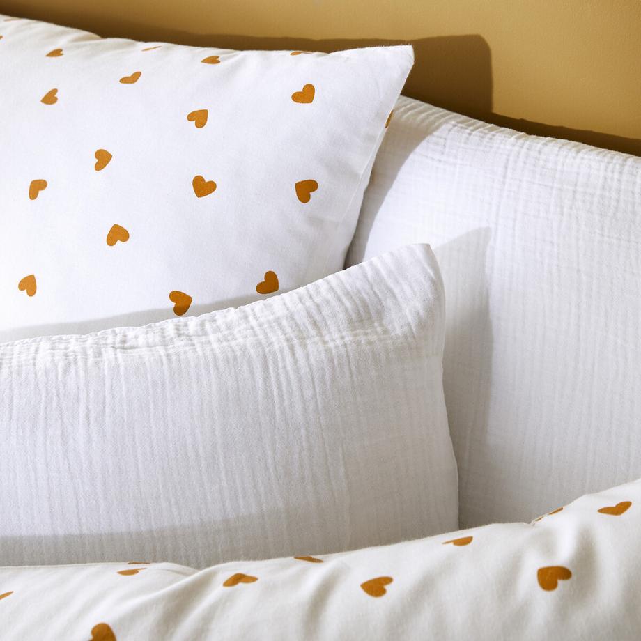 La Redoute Intérieurs Scacco Caramel Parure de Lit Imprimé Coeurs  