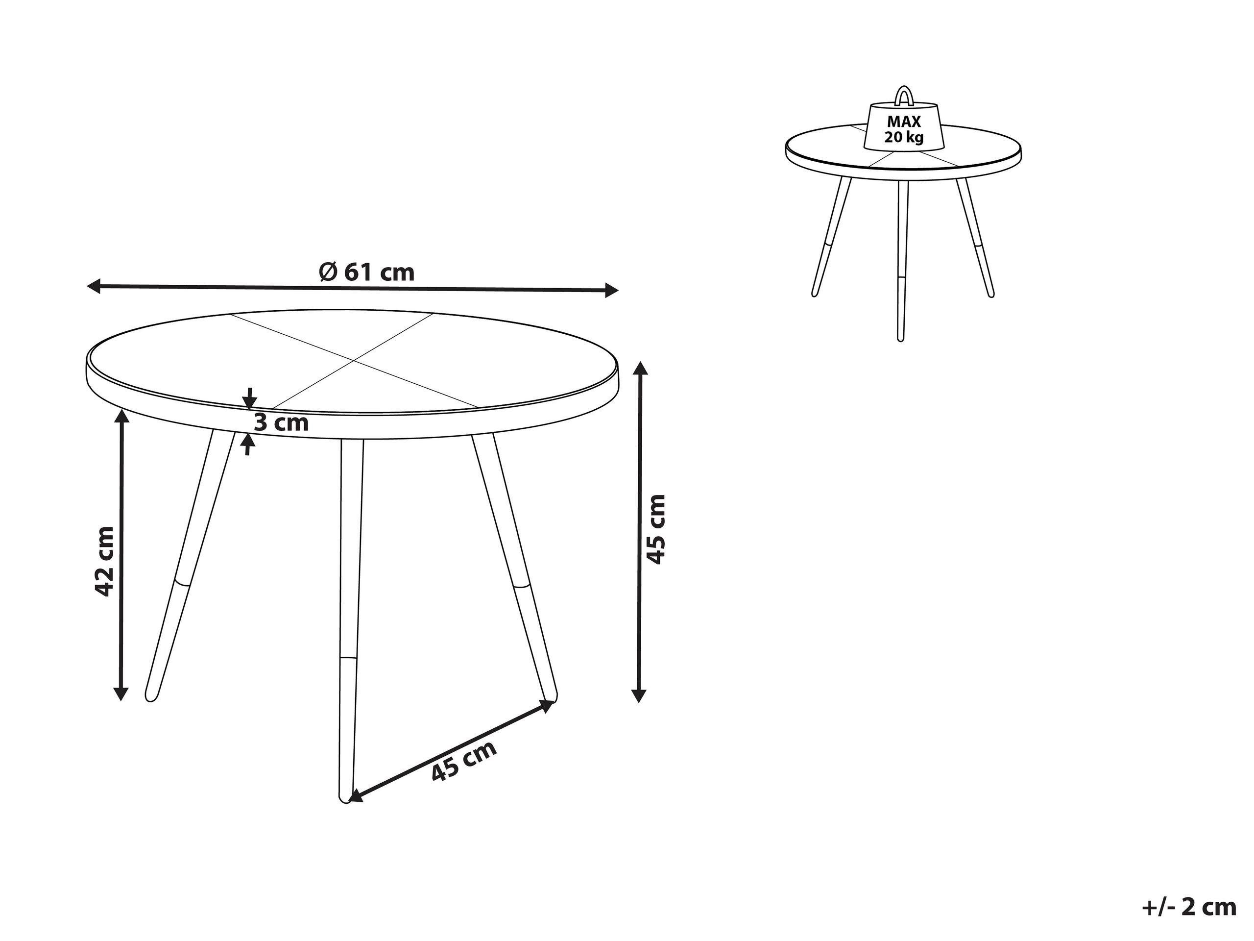 Beliani Couchtisch aus MDF-Platte Modern RAMONA  