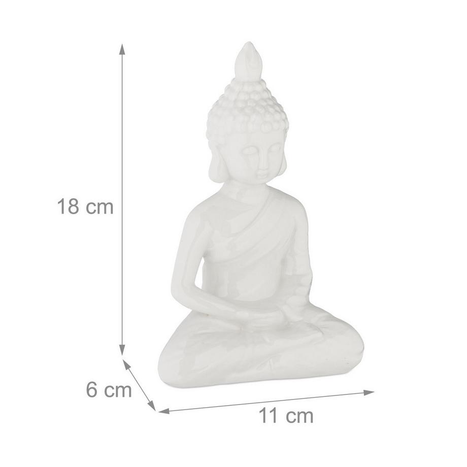B2X  Weiße Buddha Figur 18 cm 