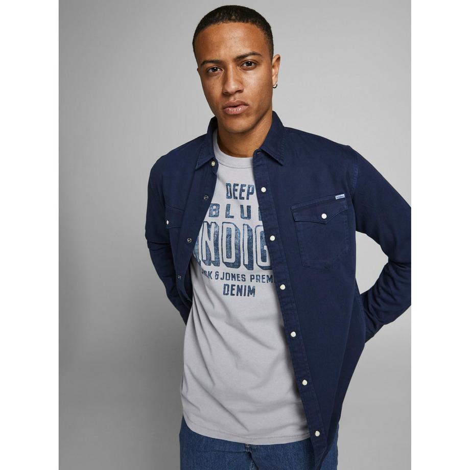 JACK & JONES Sheridan Regular Fit Camicia in Denim Maniche Lunghe  