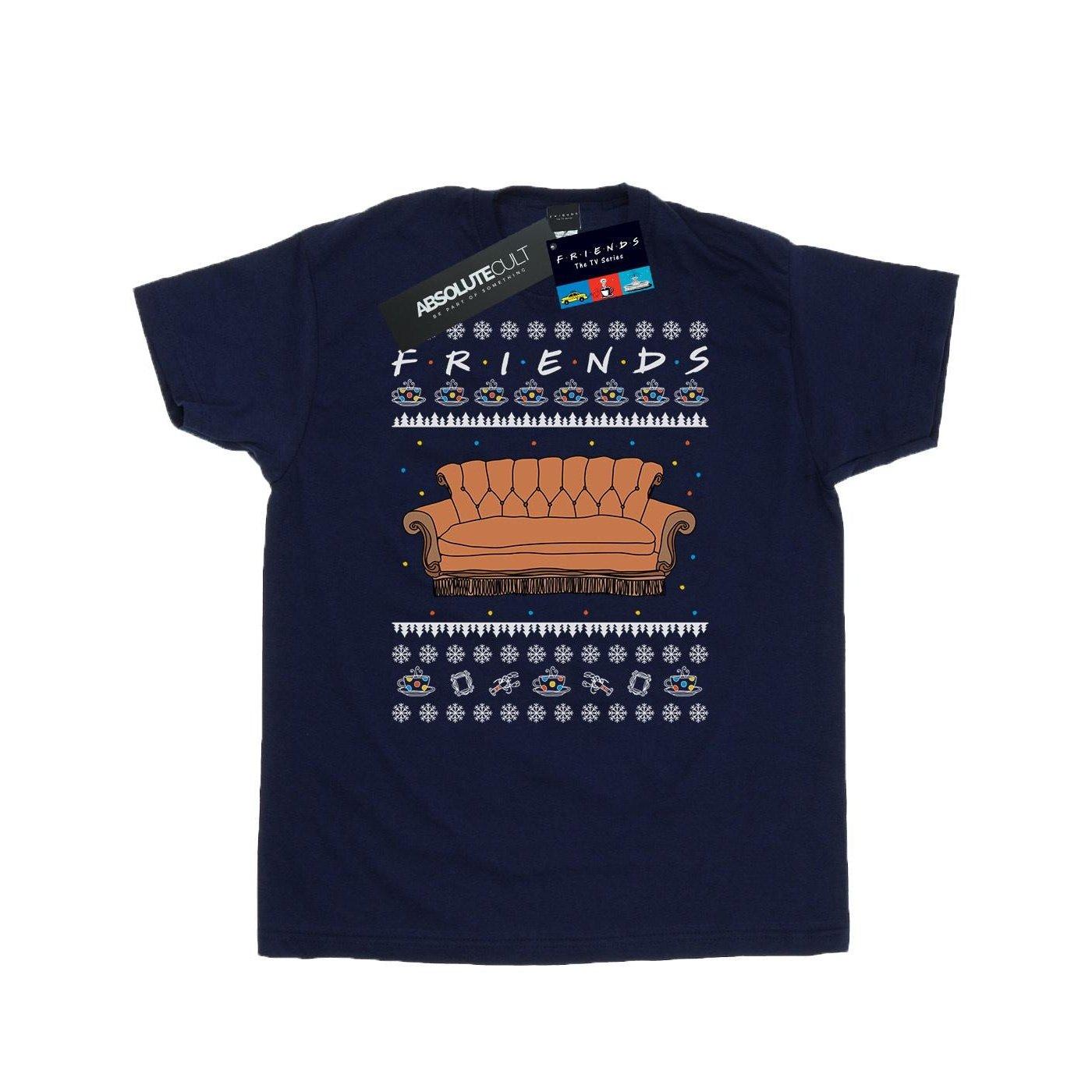 Image of Fair Isle Couch Tshirt Herren Marine 4XL