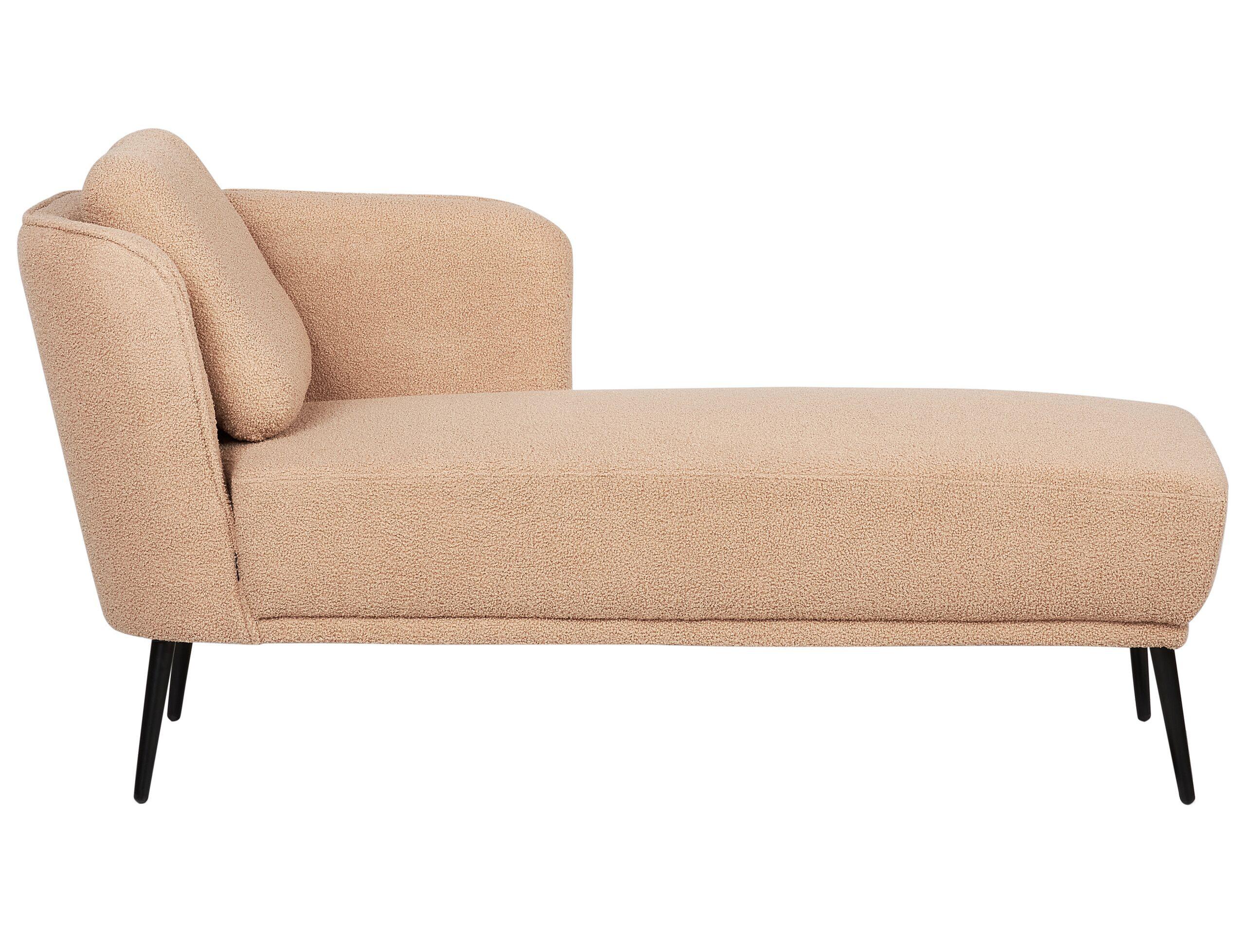 Beliani Chaise longue côté gauche en Bouclé Rétro ARTHEZE  