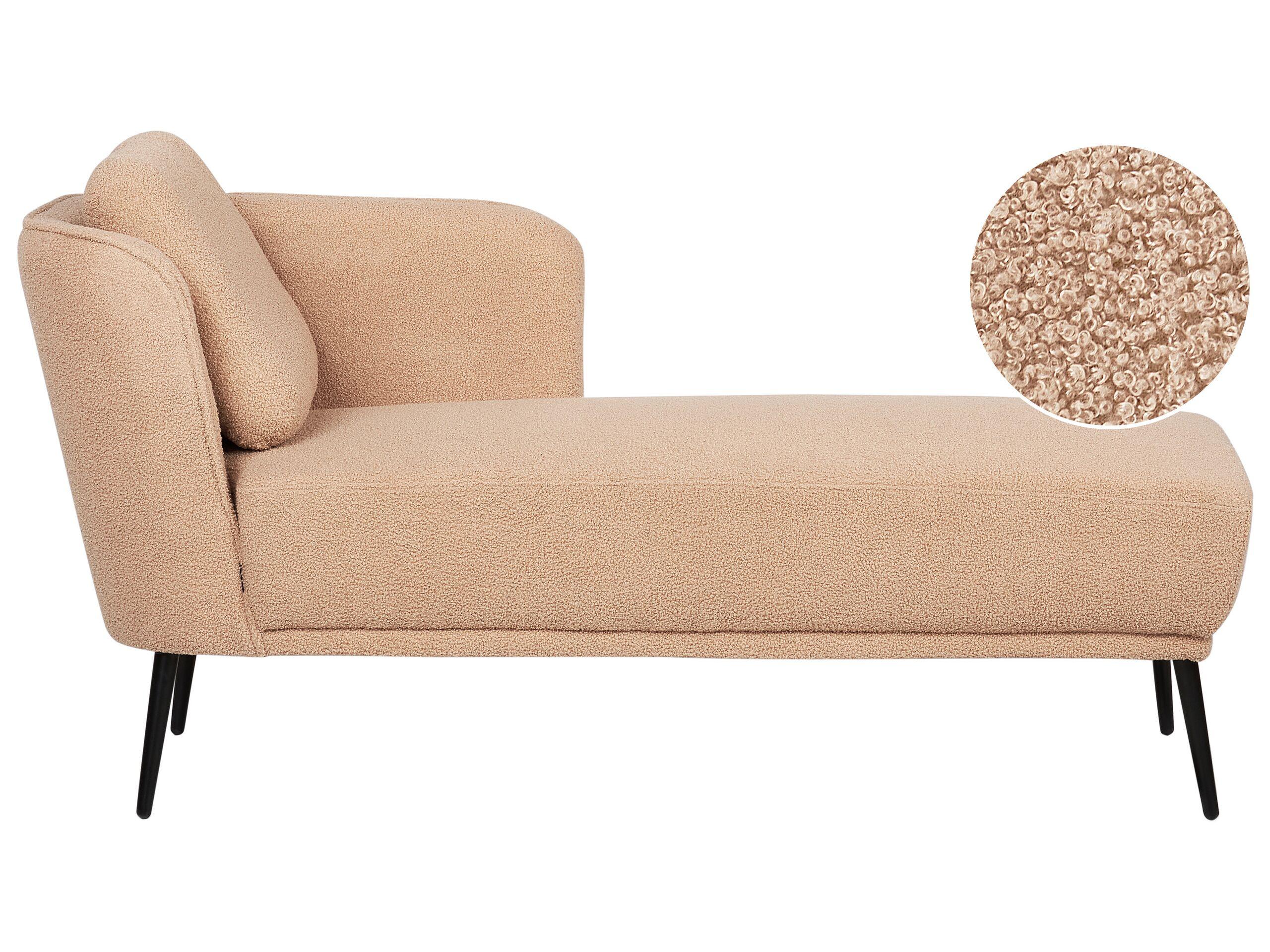 Beliani Chaise longue côté gauche en Bouclé Rétro ARTHEZE  