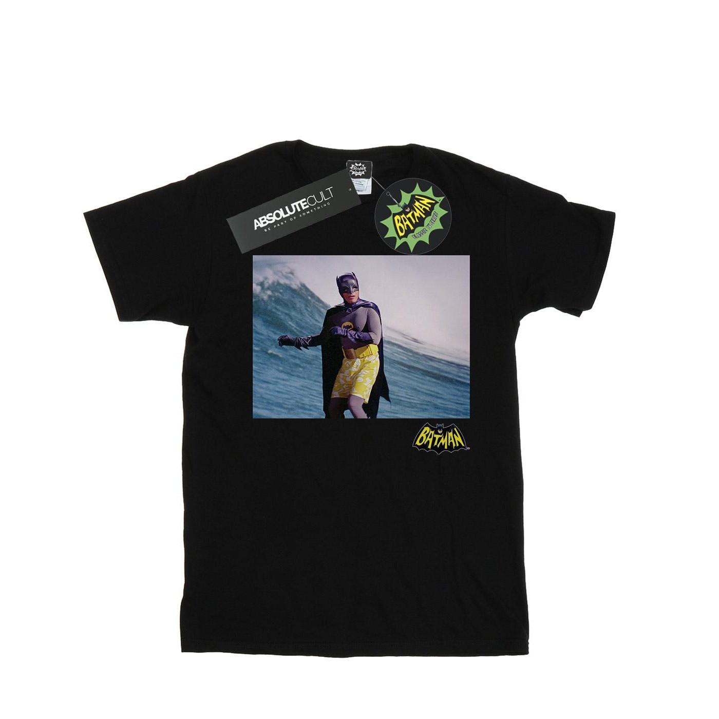 Image of Batman Tv Series Surfing Logo Tshirt Damen Schwarz M